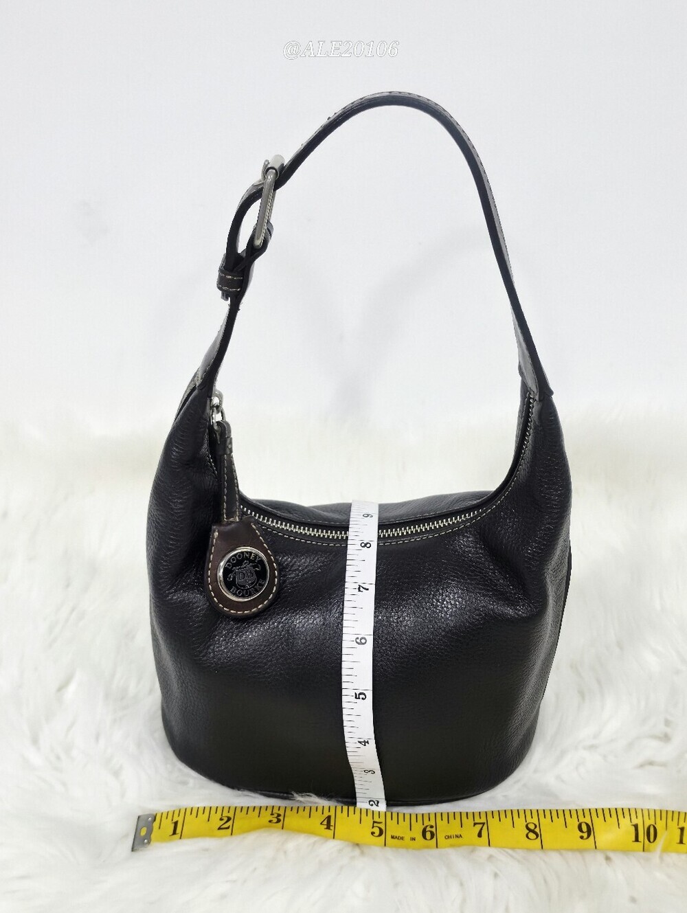 Dooney & Bourke Dark Brown Leather Hobo Shoulder Bag Pebbled Leather Purse - Picture 7 of 12